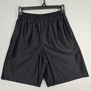 Athletech Black Basketball Shorts Mens Medium Pockets Athletic Drawstring Shiny